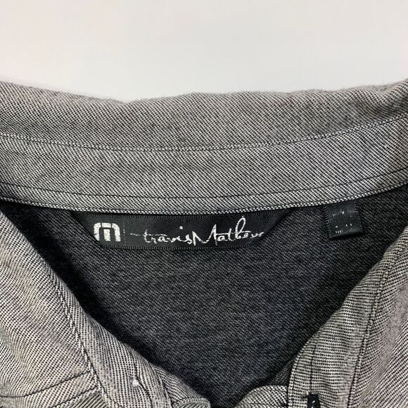 Travis Mathew Shirt Mens XL Grey Royal Links Golf Club Droptail Hem Polo - Picture 5 of 10